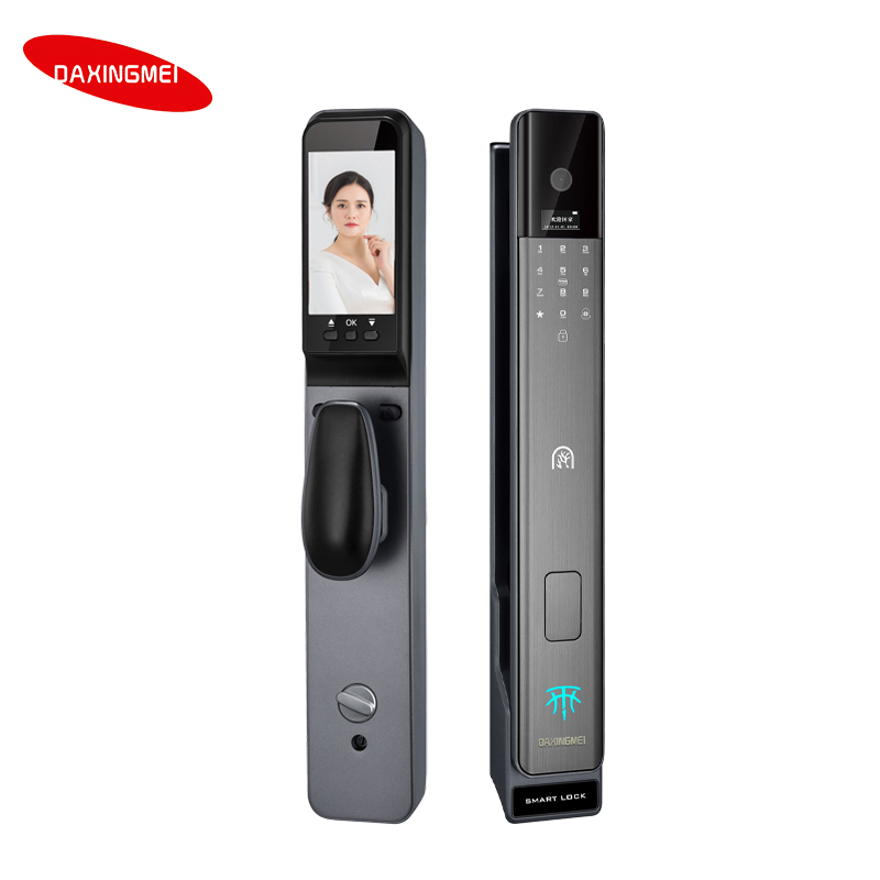 What real-time security advantages does a cat's eye finger vein password lock provide when a stranger visits?